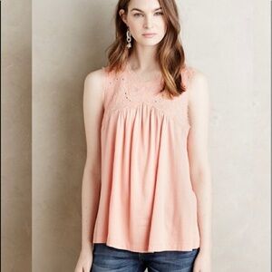 Anthropologie Meadow Rue Laia Peach Top NWOT